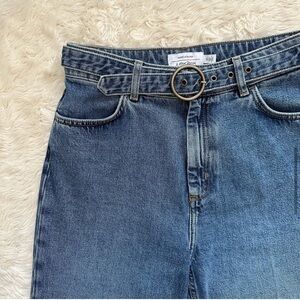 & Other Stories Jeans Belted Wide Leg High Rise Blue 10